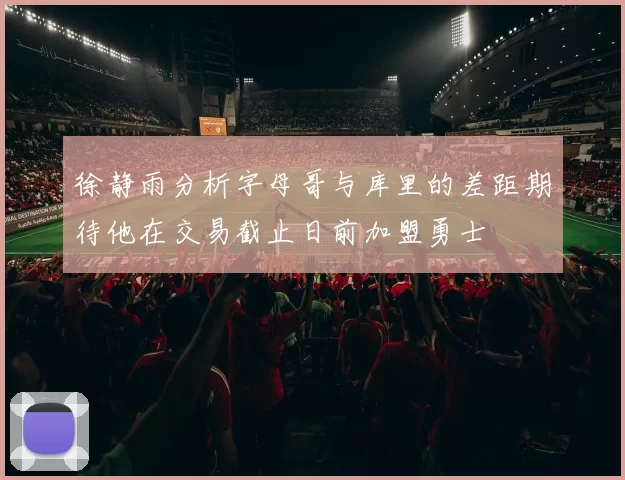 徐静雨分析字母哥与库里的差距期待他在交易截止日前加盟勇士